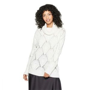 A New Day Cable Knit Cowlneck Pullover Sweater